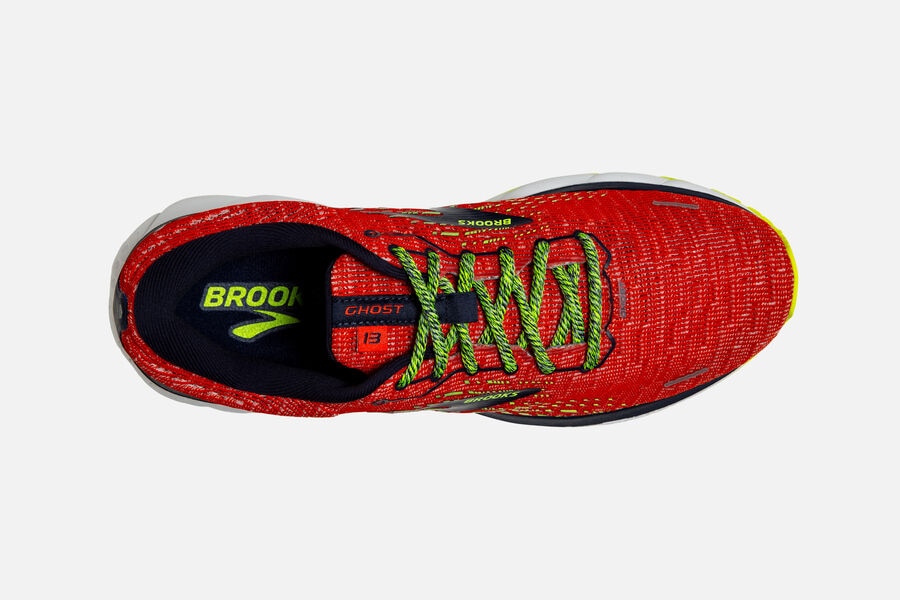 Ghost 13 Road Brooks Running Shoes NZ Mens - Red/Black - LNFZST-345